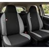 Auto Accessori Lupex Copri-sedili Auto Compatibili per Aygo | Bicolore Nero - Grigio Chiaro | Set Coprisedili Anteriori e Posteriori | Poggiatesta Incluso | Made In Italy