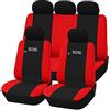 Rebeca Shop Coprisedili auto universali Made in Italy - Racing - schienali posteriori con 2 zip - airbag compatibili in vari colori made in Italy (Nero/Rosso AP)