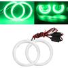 Qasim 80MM Occhi d'angelo Lampada ad anello Halo 51SMD Fendinebbia COB LED Faro con coperchio in plastica in cotone 12V Verde 2PCS