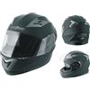 A-Pro Casco Integrale Moto Scooter Visierino Anti Graffio Touring Nero Opaco L
