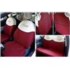 Italfodere - Coprisedili Auto Anteriori e Posteriori - Compatibili con Fiat 500 - Fatti a Mano - Cotone - Gommapiuma - Poliestere - Accessori Auto Interno - Made in Italy - (Rosso/Ecrù)