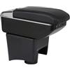 OYHCM Bracciolo Centrale per VW POLO Mk5 6R Vento 2010-2018, Doppio Scomparto, Pelle Nera, Facile da Installare, Accessorio Auto Personalizzato