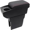 KAERGK Braccioli auto per Dacia Spring/Spring Electric/Renault K-ZE doppio spazio con portabevande 3 porte USB, in pelle comoda e resistente, facile da montare (linea rossa)