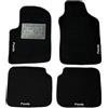 Generico Set Tappetini Auto Fiat Panda, 4 Pezzi in Moquette Nera, con Bordino Velcrato Antiscivolo (4 ricami, moquette standard 6mm)