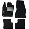 Generico Tappetini Auto per Twingo terza serie, Set di 4 Pezzi, Moquette Nera con Battitacco, Bordo Velcrato Antiscivolo (4 ricami, moquette standard 6 mm)