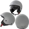 A-Pro Casco Jet Scooter Moto Omologato ECE 22-06 Visiera Parasole Argento L