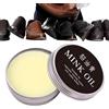 Buerfu Crema per la cura della pelle, balsamo ricolorante per la pulizia della pelle, olio di visone, crema condizionante per ricondizionare e ripristinare mobili in pelle, scarpe, sedili auto,