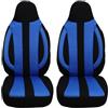 BREMER SITZBEZÜGE Coprisedili per auto compatibili con Smart fortwo 450 conducente e passeggero dal 1998 al 2007 / set di coprisedili per auto, confezione da 2 in nero/blu (SMD506)