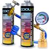 Cool5 2 X Summer Full Kit AC 5 in 1 Kit di Riparazione del condizionatore d'Aria (Gas di Ricambio R1234yf) con Tubo di misurazione + Adattatore YF - per Veicoli dal 2017, 2 X 290 g, 70% Prodotto