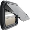 XUEMANSHOP Finestra laterale per roulotte nera, finestra per camper con parasole a schermo, trasmissione della luce 18%, angolo di apertura 0-85°, per camper, roulotte, camper (500x300mm)