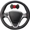 Shining wheat Coprivolante in pelle nera per Ford Fiesta 2008-2013 Ecosport 2013-2016 (Linea rossa)
