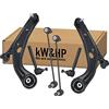 kW&HP KIT 6PZ COPPIA BRACCI OSCILLANTI ANTERIORI, BIELLETTE E TESTINE STERZO COMPATIBILE CON FIAT PANDA (312)