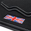 teileplus24 502 Premium Tappetini con Cucitura Decorativa e Union Jack Logo per Mini Clubman R55 2007-2014