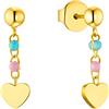 Prinzessin Lillifee Orecchini Princess Lillifee 2033364, orecchini a bottone a forma di cuore per ragazze e bambine, in acciaio inossidabile dorato colorato, forniti in confezione regalo
