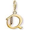 Thomas Sabo Pendente con Lettera Donna A-Z Ciondolo Club Placcato Oro Giallo 18k 925 Argento Sterling