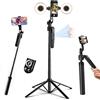 HMDMDN Treppiede automatico per iPhone con luce da 71 pollici Selfie Stick Treppiede segue il tuo movimento Treppiede per fotocamera del telefono a 360° con telecomando wireless per creatore di contenuti