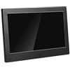 UsmAsk Spacmirrors Cornice Digitale, Cornice per Foto Digitale da 10 Pollici Schermo LED HD 1024 * 600 in Metallo con Display IPS, Sveglia, Lettore Video e Slot per Schede USB e SD e Telecomando (Nero)