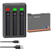 CQJFCYBRA Batteria Da 2200 MAh, Compatibile Con Insta360, For Batteria Ricaricabile ONE X3 + Batteria For Action Camera Con Caricatore LED(1BatteryWithCharger)