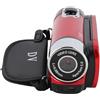 KKPLZZ Videocamera, Schermo a Colori da 2,4 Pollici 1080P 16MP Zoom Digitale 16X con Luce di Riempimento Registrazione Anti-vibrazione Durante la Ricarica, per Registrazioni di Ca (Rosso)