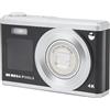 Yunseity Fotocamera Digitale 4K, Videocamera Digitale da 60 MP con Schermo IPS da 2,88 Pollici, Videocamera Compatta con Zoom Ottico 10X Videocamera per Vlogging retrò Luce di Riempimento