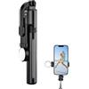 Xinhuju Treppiede telescopico per selfie - Treppiede regolabile a 360 gradi per telefono, telecomando wireless per riprese convenienti, treppiede portatile per godere di programmi TV e scattare selfie