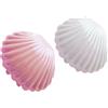 Lurrose Decorazioni da Tavolo Conchiglie Finte 2 Pezzi Bianco e Rosa in Plastica per Arredamento Casa e Ufficio, Accessori Fotografici per Posa, Complemento Decorativo per Ambienti