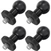 Snorvixre Confezione da 4 adattatori a testa sferica da 17 mm con vite da 1/4 pollici per action camere, telefoni cellulari DSLR e tablet, compatibilità, adattatore di supporto per tablet