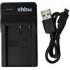 vhbw caricabatterie USB compatibile con Casio Exilim EX-H10, EX-H20G, EX-FH100 batterie di videocamera, reflex - Stazione di ricarica