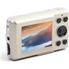 FAUOSWUK Videocamera Digitale HD, Mini Fotocamera Digitale, Videocamera HD da 5 MP 720P con Schermo LCD da 2,4 Pollici con Zoom 16X, per di Viaggi All'aperto (Oro)