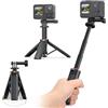 VRIG Express VRIG TP35 Mini treppiede estensibile per fotocamera DJI Osmo Action 6/5Pro/4/3, supporto per treppiede Vlog, impugnatura automatica tascabile, piccolo treppiede per fotocamera selfie stick per