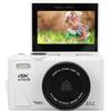 Generic Fotocamera Digitale Mirrorless da 64 MP con Pannello Fai-da-te e Riconoscimento Facciale per Riprese Time-lapse, Scelta per Natale, Supporto per Scheda di Memoria 256G (WHITE)