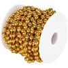 Sahgsa Ghirlanda di perline in plastica, bobina, corda, tende, da appendere, decorazione per festival (oro)