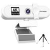 Wdfnexalai Webcam per computer con messa a fuoco automatica HD USB online regolabile per PC con microfono cablato di ricambio webcam esterna videocamera bianca 4K