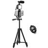 Andoer Phone Vlog Video Kit with Height Adjustable Tripod Phone Holder with Cold Shoe Microphone LED Video Light Remote Shutter for Phone Camera Video Making