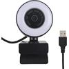 Spryflower Webcam con microfono integrato e luce, webcam 1080P HD per streaming live su computer, fotocamera USB plug and play con autofocus per YouTube, OBS, Zoom e videoconferenze