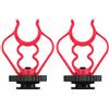 Andoer Adattatore universale MicShock Mount per supporto per scarpe fredde, in plastica ABS, ricambio per microfoni a fucile, nero e rosso, confezione da 2