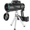 OSALADI Cannocchiale Monoculare 80x100 Abs Notte Visione, Esterno, 1500m | Design Resistente All'acqua, Alta Luminosità e Trasmissione, per Bird Watching e Campeggio, Nero