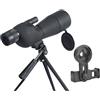 YFDGD Cannocchiale Da Osservazione Con Zoom 25-75x60, Obiettivo ED, Potente Monocolo Prisma Bak4, Telescopio For Campeggio All'aperto, Birdwatching, Tiro Chiaro Immagine(Black)