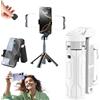 NNBWLMAEE Pocketflex Mini treppiede, treppiede mini JJ02, razunoth treppiede con telecomando staccabile, interruttore a pulsante one-touch, rotazione a 360°, supporta fino a 2 kg (bianco, luce di riempimento*