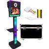 JIAQINMOTD Mini PC con touch screen da 15,6 pollici, mini PC integrato, con luce ad anello e custodia per foto, per selfie, portatile, per eventi, feste a noleggio (nero, cabina fotografica + stampante)