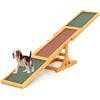 COSTWAY Altalena per Agility Cane, Set di Esercizi e Giochi per Cani, Giocattolo da Esterno, Attrezzatura per Allenamento dell'Equilibrio, Forniture per Animali per Percorsi a Ostacoli (Giallo)