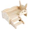 Qkbuza Di Coniglio In Legno Con Scale - Habitat Per Criceto, Porcellini D', Furetto, Cincillà E Altri Piccoli Animali - 34x22x22 Cm