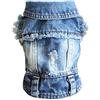 CHYIR Vestiti per animali domestici Cool Blue Denim Coat Dog Soft Jeans Giacca da risvolto Gilet per cani di taglia media (XL)