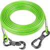 Tresbro Cavo riflettente per cani fino a 113,4 kg, cavo in filo di acciaio con fibbia a doppia fissaggio in acciaio, leggero e resistente, catena per cani per esterni, cortile, campeggio, verde