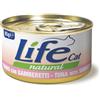 Life Natural Cat Adult - Cibo Umido per Gatti con 75% Tonno - Lattine da 85 g - Confezione da 12 (Tonno e Gamberetti)