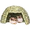 Generic Grass House - Erba naturale | Rifugio pieghevole per fieno | Gabbia a tunnel fatta a mano | Casa di alghe marine | Habitat per piccoli animali per conigli, porcellini d'India, criceti e animali