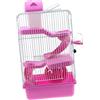 VANZACK Gabbia per Criceto a Tre Livelli, Casa Portatile Rosa 21x27x45 Cm