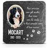 TULLUN Targa commemorativa Personalizzata Grigio Scuro per Animale Domestico marcatore tombale in Pietra d'ardesia - Dimensioni 10x10 cm - Foto Cornice Floreale