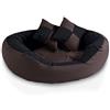 BedDog® 4in1 Letto per Cane Saba L Fino a XXXL, 7 Colori a Scelta, Cuscino, Divano, Cestino per Cane,Marrone/Nero L