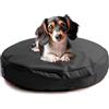 Avalon - Cuscino Cane Sfoderabile e Lavabile Piccolo in Tessuto Jive Antistrappo Premium, Materasso Cane Anatomico e Impermeabile, Cuccia per Cani Antipelo, Made in Italy(Frisbee 60cm-Nero)